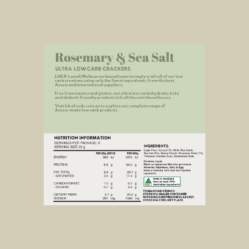 Ultra Low Carb Crackers - Rosemary & Sea Salt