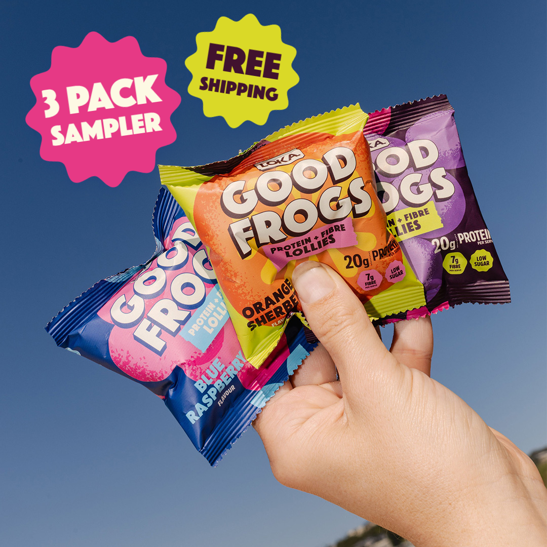 PROTEIN LOLLY SAMPLE PACK - 3 50G PACKS- SHIPS FREE