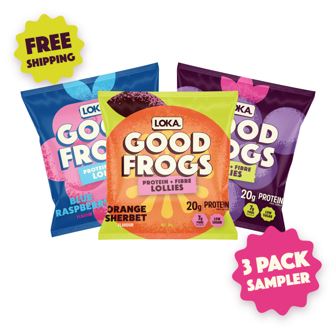 PROTEIN LOLLY SAMPLE PACK - 3 50G PACKS- SHIPS FREE